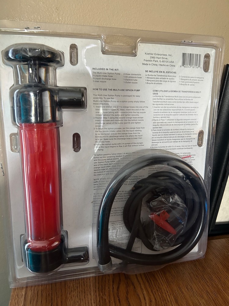 Koehler Enterprises RA990 Multi-Use Siphon Fuel Transfer Pump Kit