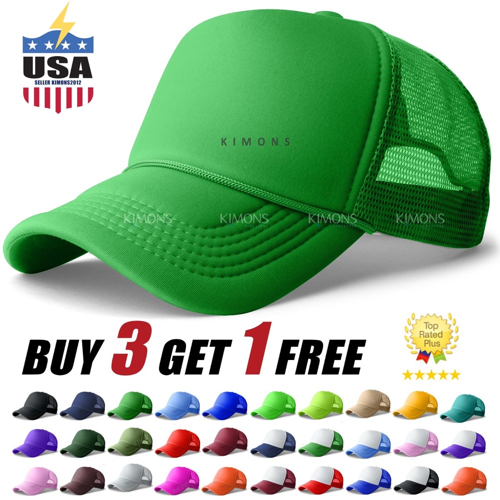 Trucker Hat Foam Mesh Baseball Cap Snapback Adjustable Plain Solid Men Hats Caps