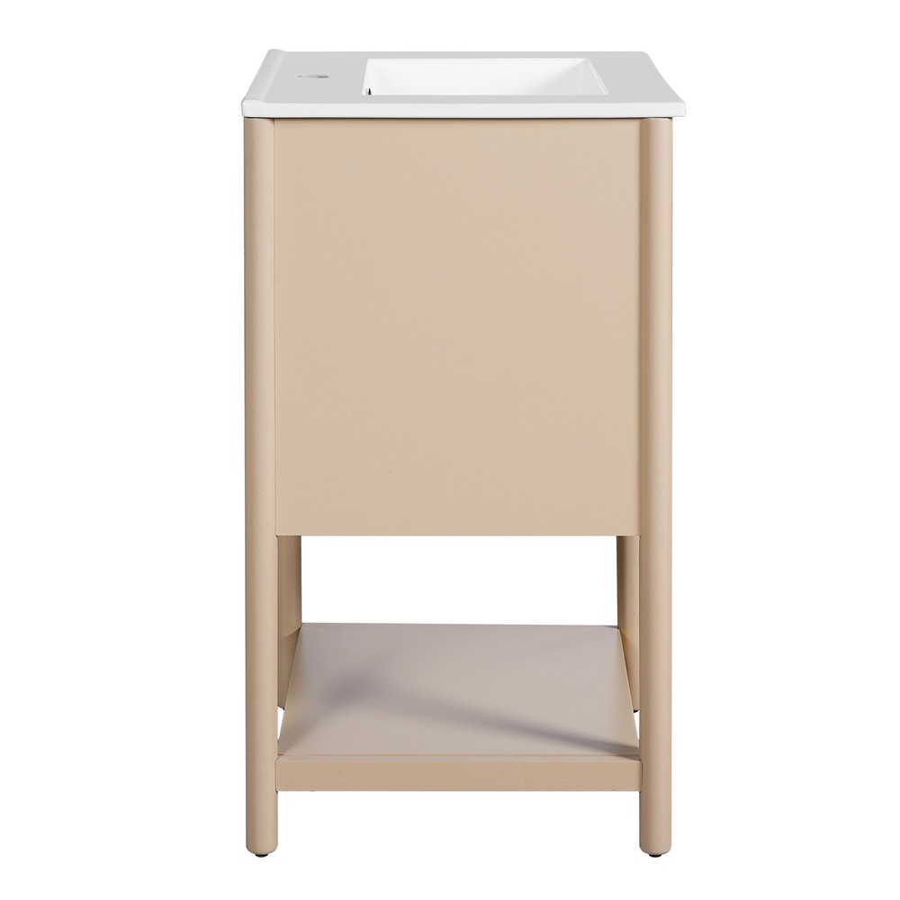 Modern 20-inch Bathroom Vanity with Ceramic Sink, Freestanding Single Vanity Set