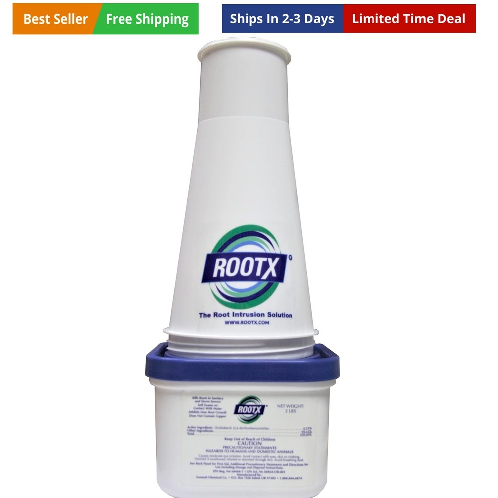 2LB. JAR with /APPLICATOR Foaming Root Control for Sewer Lines and Septic Sys...