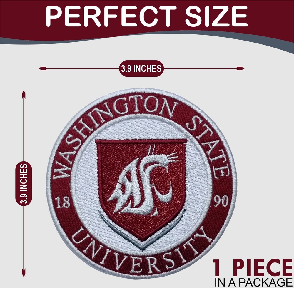 Washington State University Logo Iron On Patch - Sew Patch - Embroidered Patch