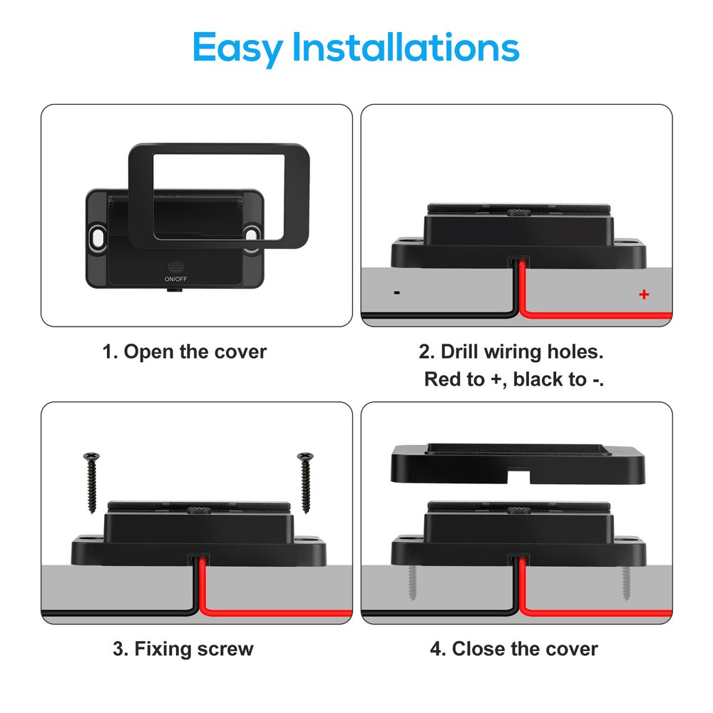 12-24V QC3.0 & PD USB Fast Charger Socket Panel Car Power Outlet LED Voltmeter