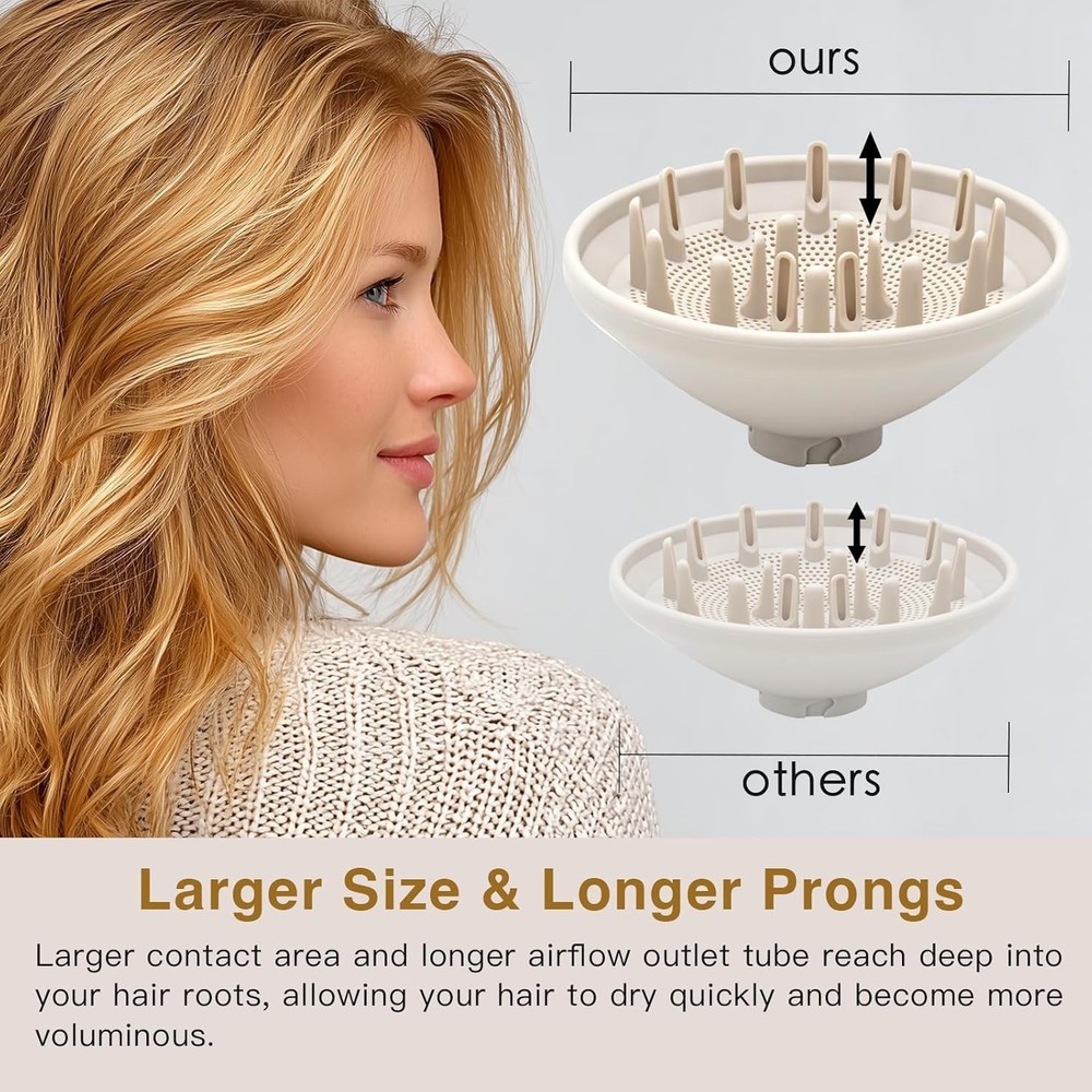 Salon-Quality Large Diffuser for Wavy & Curly Hair - Tool-Free FlexStyle Option