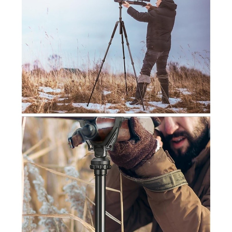 Multi-Function Aluminum Tripod Portable Shooting Stick Adjustable Height Hunting