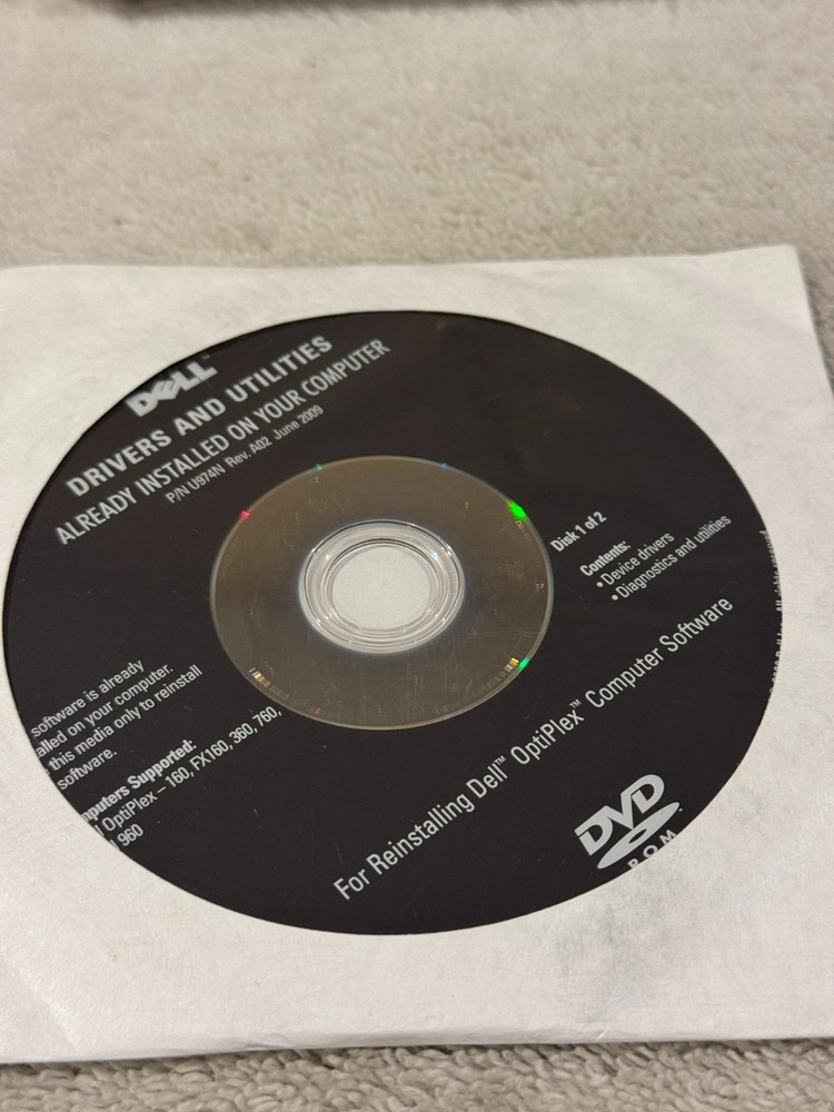 Dell Drivers & Utilities (2 Discs) Reinstalling Dell Optiplex Software - NEW/SEA