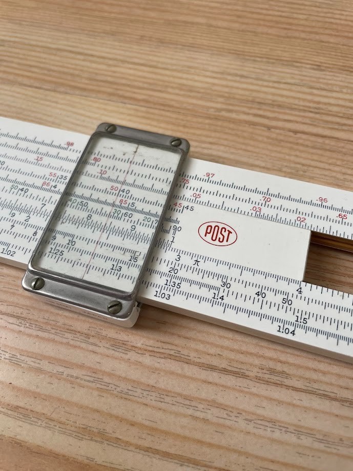 Vintage SLIDE RULE Versalog 1460 Frederick Post 12" Leather Case Engineering