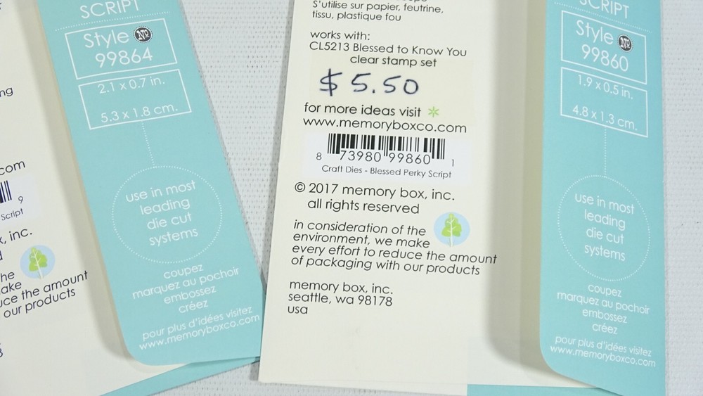 Memory Box Set of 2 Blessing And Blessed Perky Script Dies