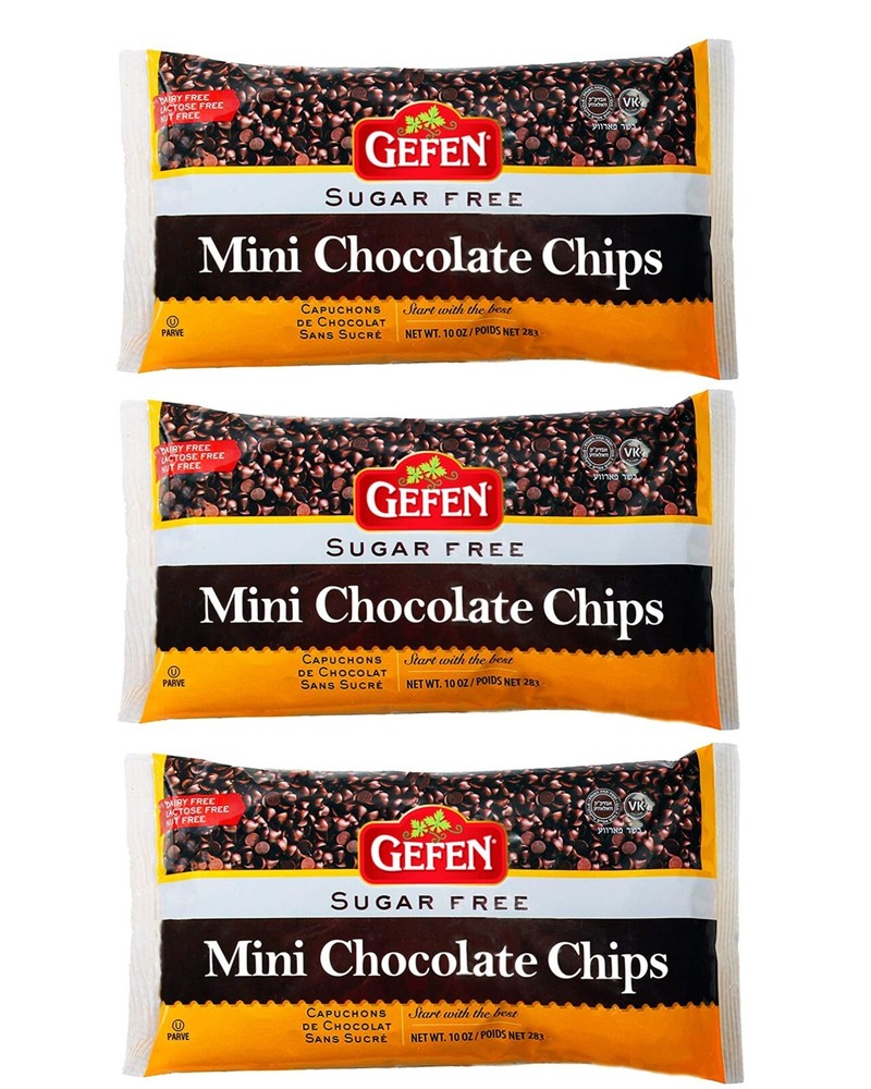 Gefen Sugar Free Mini Chocolate Chips, 10 oz. (3 Pack)