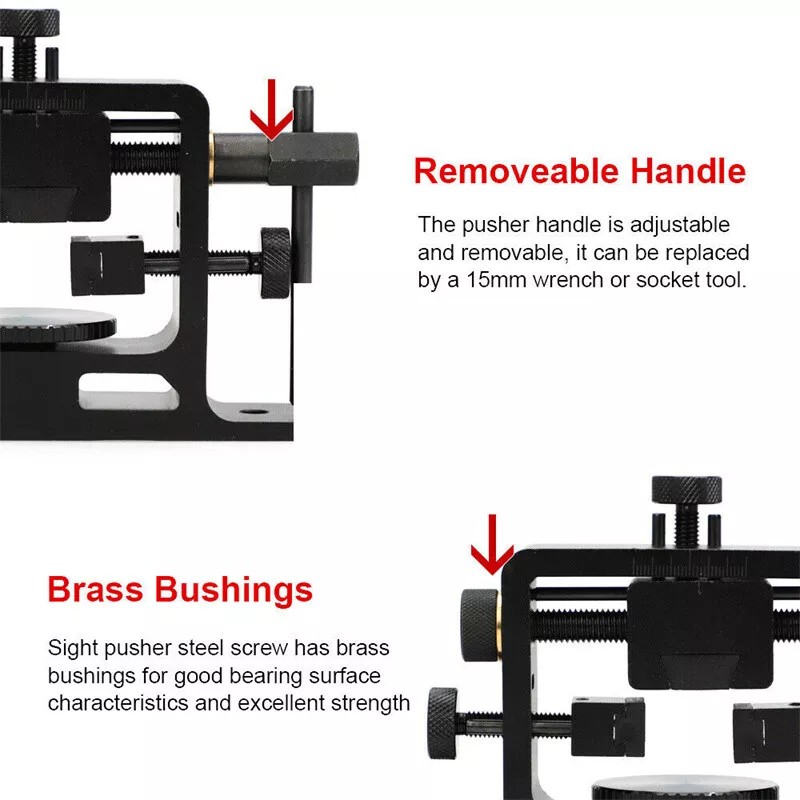 Pistol Slide Rear Sight Pusher Tool W/Glock Tool Kit Front Sight Tool Glock19 BK