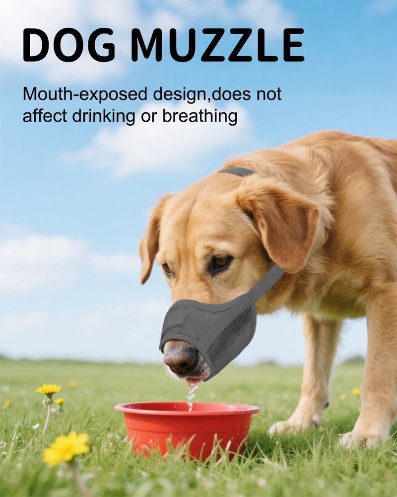 2-Pack Soft Mesh Dog Muzzle – Breathable & Adjustable, No-Bite and Escape-Pro...