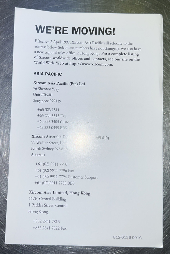 Xircom CreditCard Ethernet+Modem 33.6