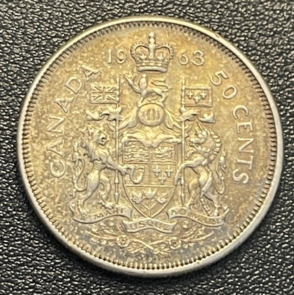 1963 CANADA SILVER 50 CENTS COIN