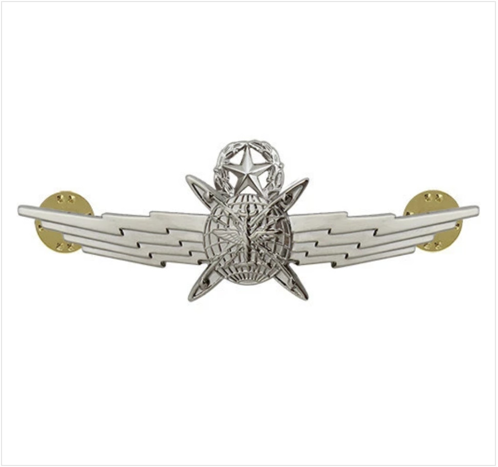 GENUINE U.S. AIR FORCE BADGE: MASTER CYBERSPACE OPERATOR: REGULATION SIZE