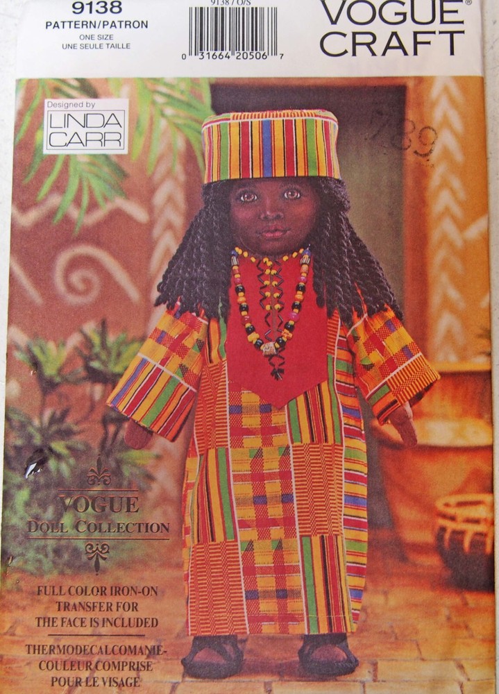 Doll Uncut Sewing Patterns Ethnic African Caftan Vogue