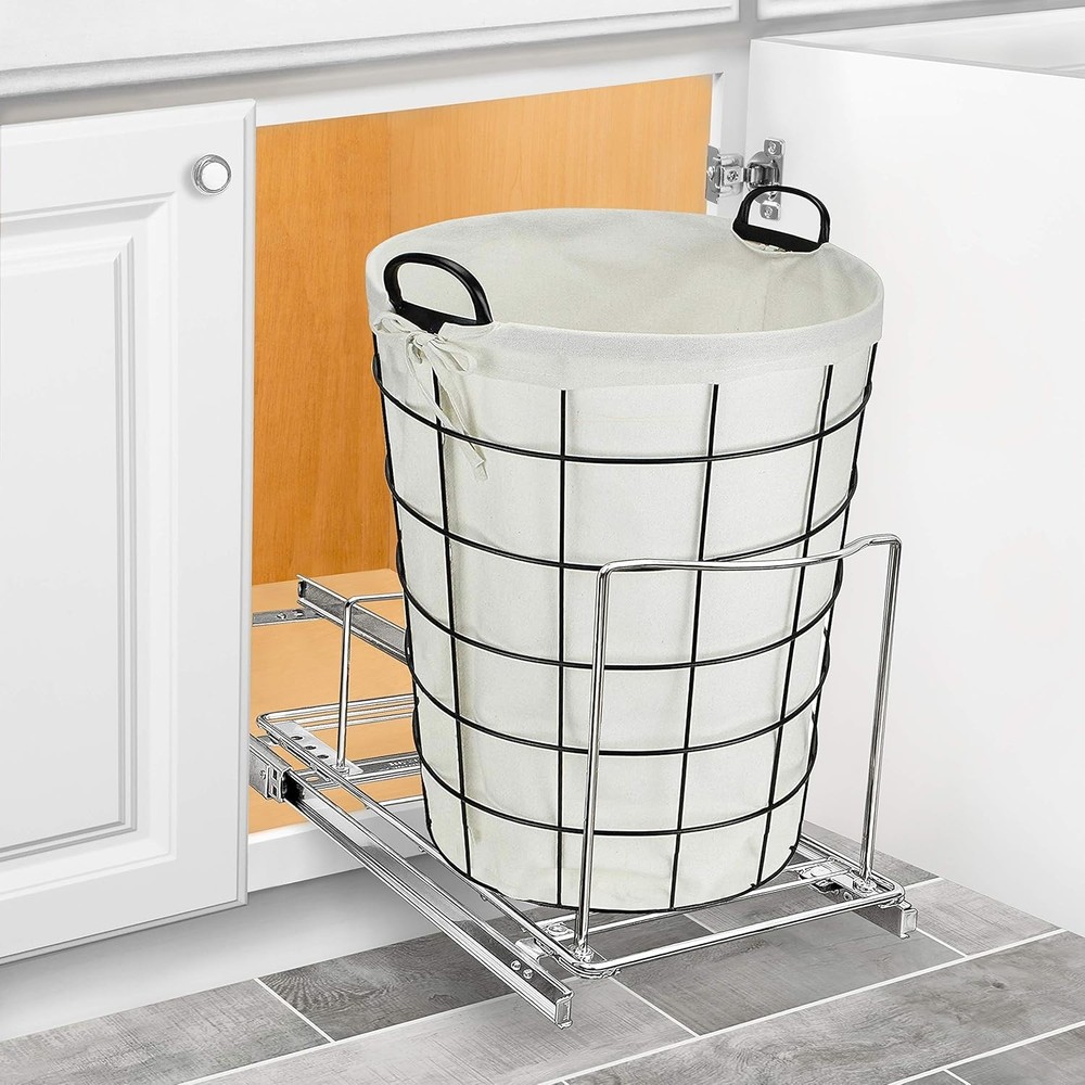 Elegant Pull-Out Trash Can Drawer - Under-Sink Organizer for Kitchen Cabinets