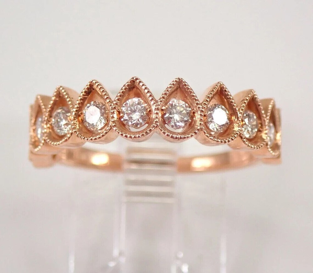 1Ct Lab Created Diamond Round Stackable Wedding Band Ring 14K Yellow Gold Plated