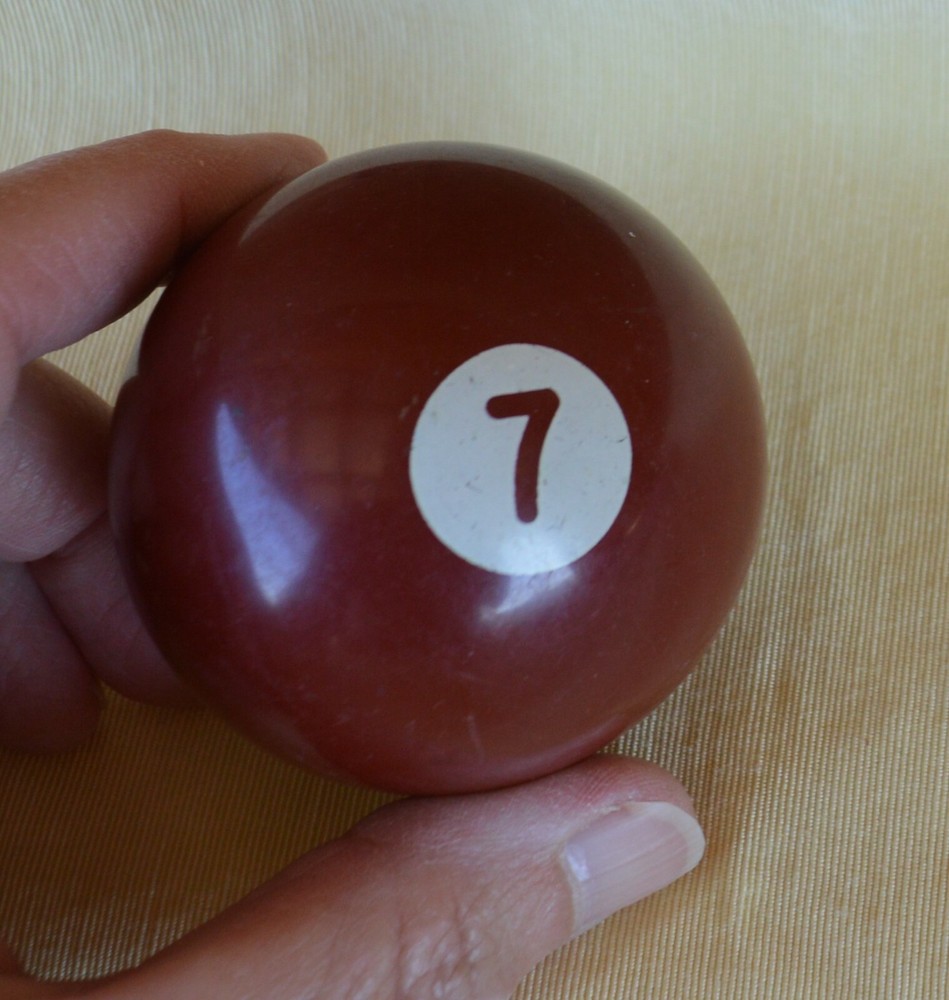 Vintage Pool Ball No. 7 Solid Maroon Replacement Re-purpose