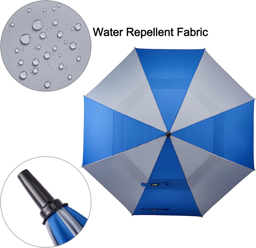 62" Auto Open Golf Umbrella, Oversize Double Canopy, Vented, Windproof Umbrella