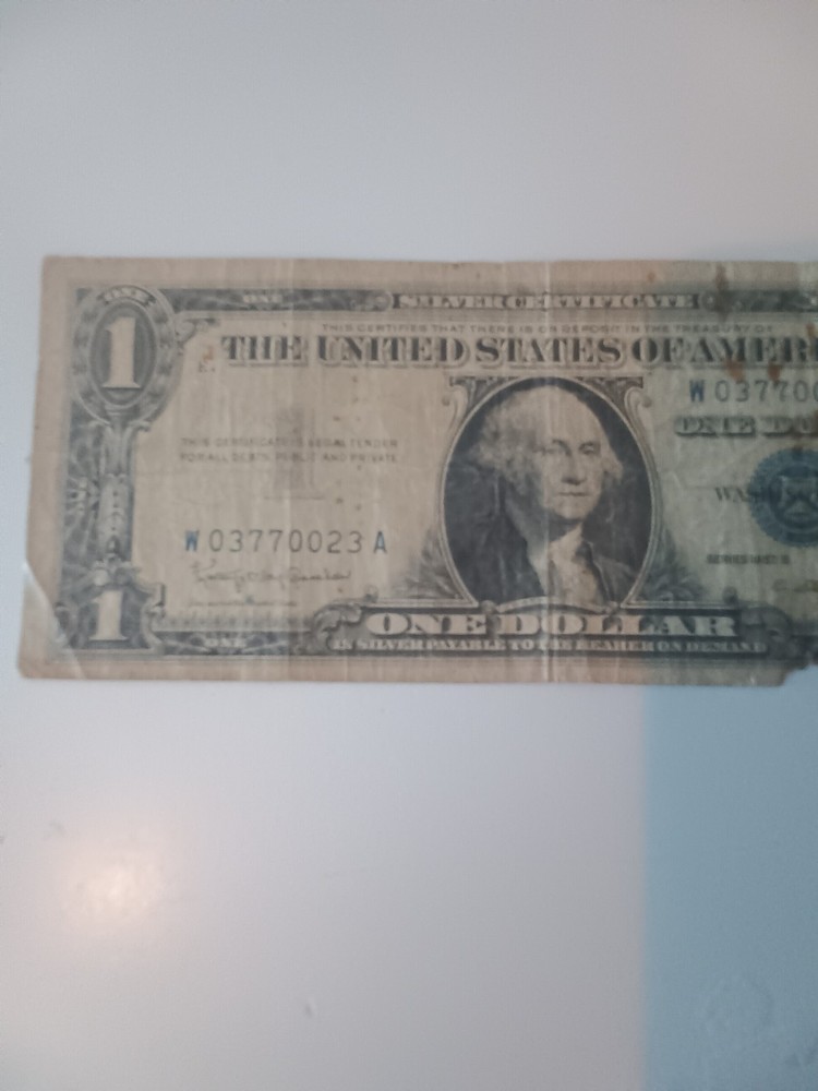 1957 B 1 dollar silver certificate