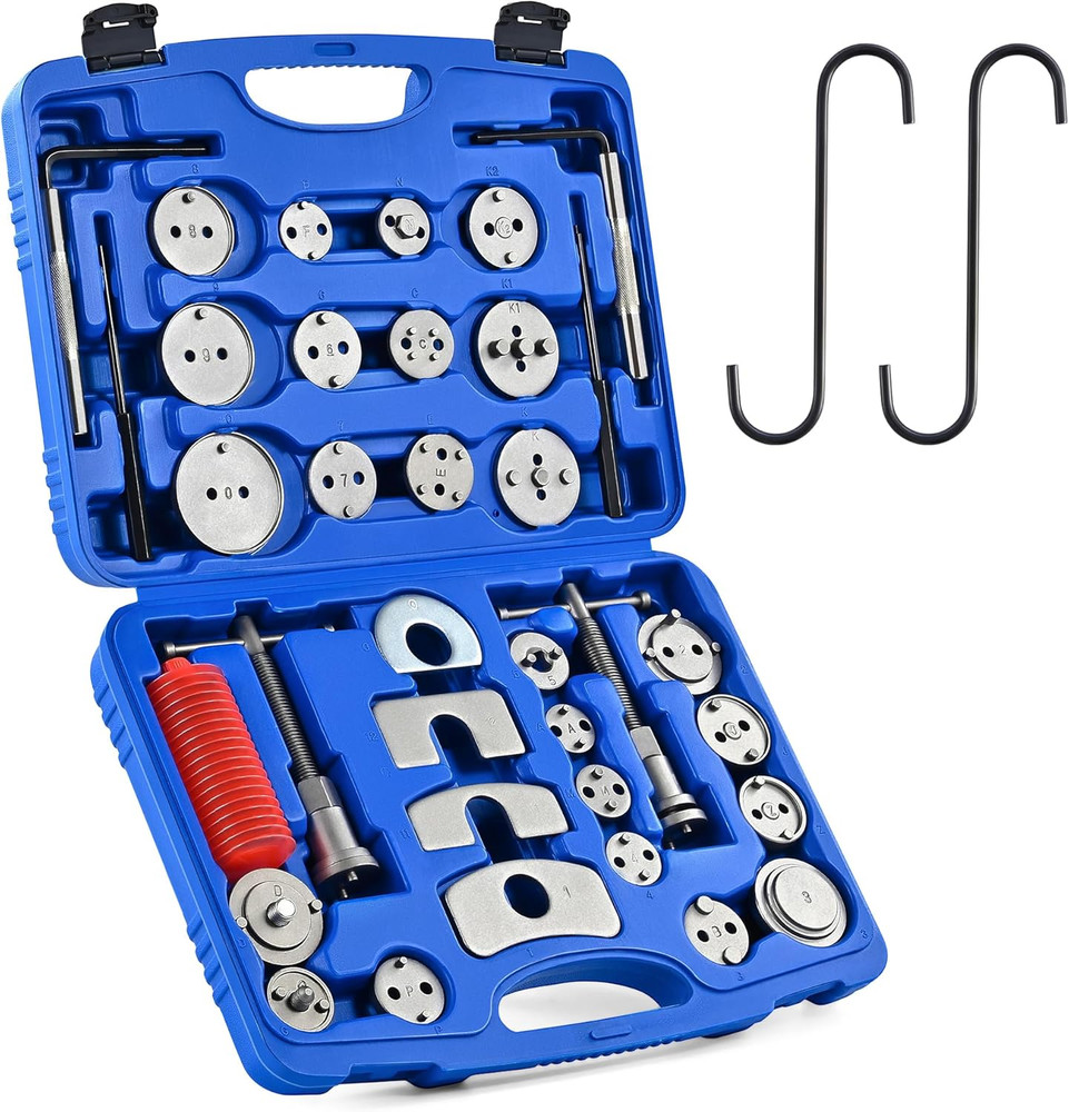 35 Piece Disc Brake Caliper Tool Kit, Heavy Duty Brake Caliper Compression Tool