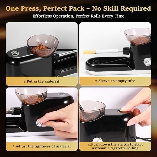 Automatic Electric Cigarette Rolling Machine - One-Touch Maker with Accessories