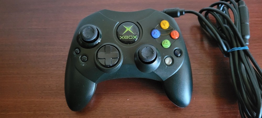 Original Xbox OEM S Type Black Controller With Breakaway Cable