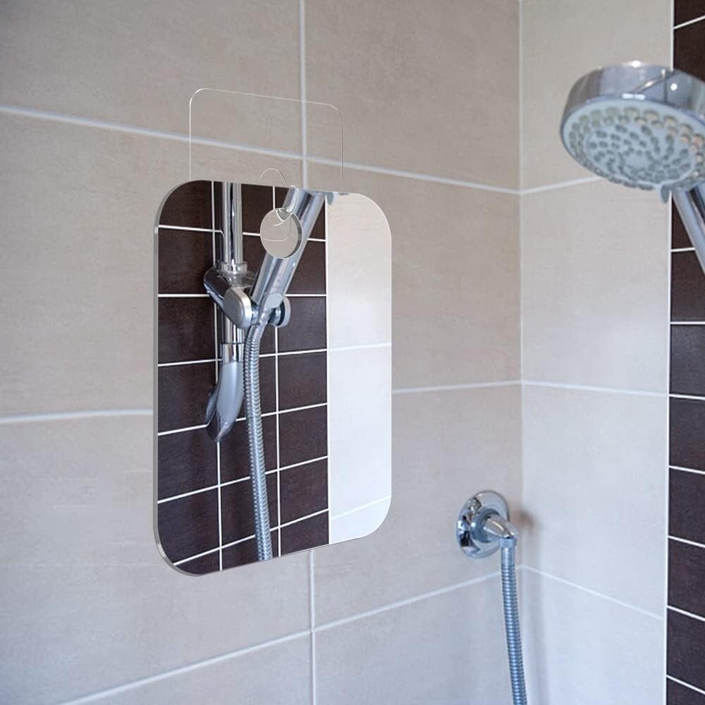 2 Pack Unbreakable Shower Mirror for Shaving Mirror for Shower8"x6"Medium Mirror