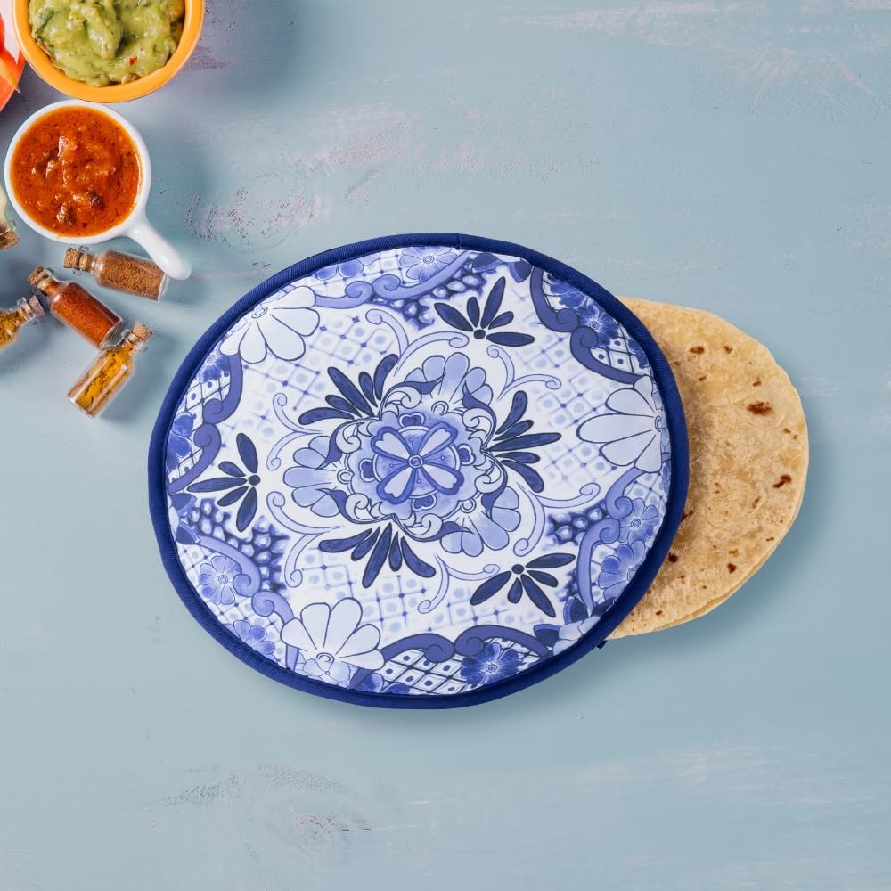 Tortilla Warmer Fabric And Silicone, Blue