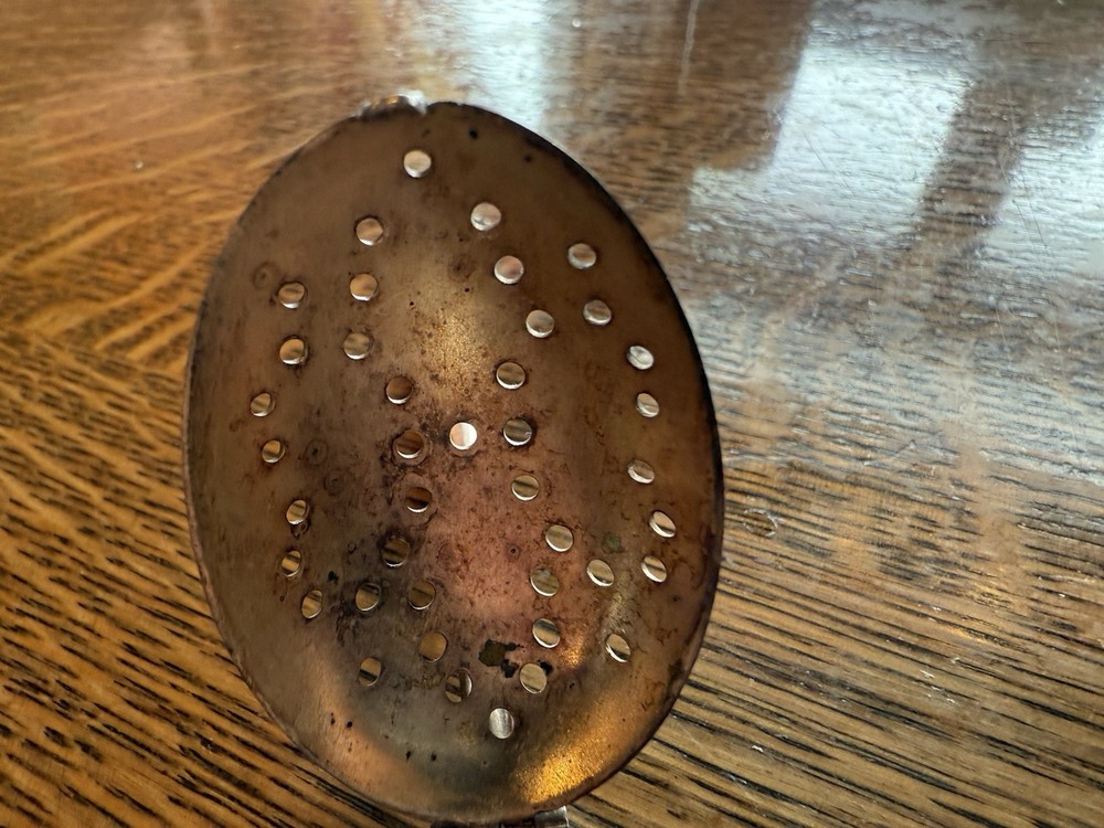 Vintage Silver Plated E&JB Tea Infuser /Spoon /Strainer Hinged Double Spoon