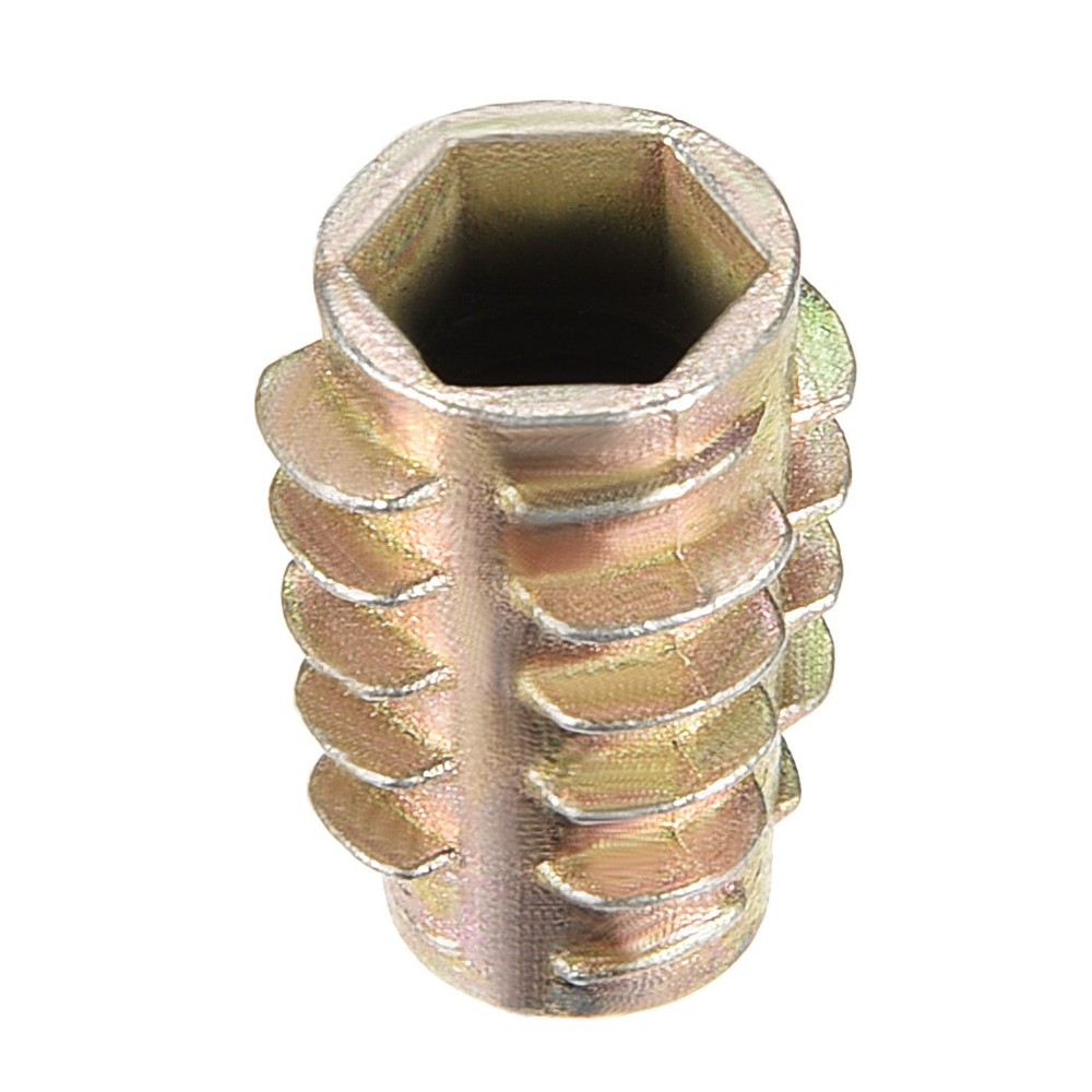 Threaded Insert Nuts Zinc Alloy Hex-Flush M8 Internal Threads 20mm Length 10pcs