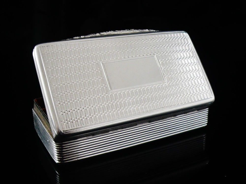 Immaculate Sterling Silver Snuff Box, Hallmarked Birmingham 1836
