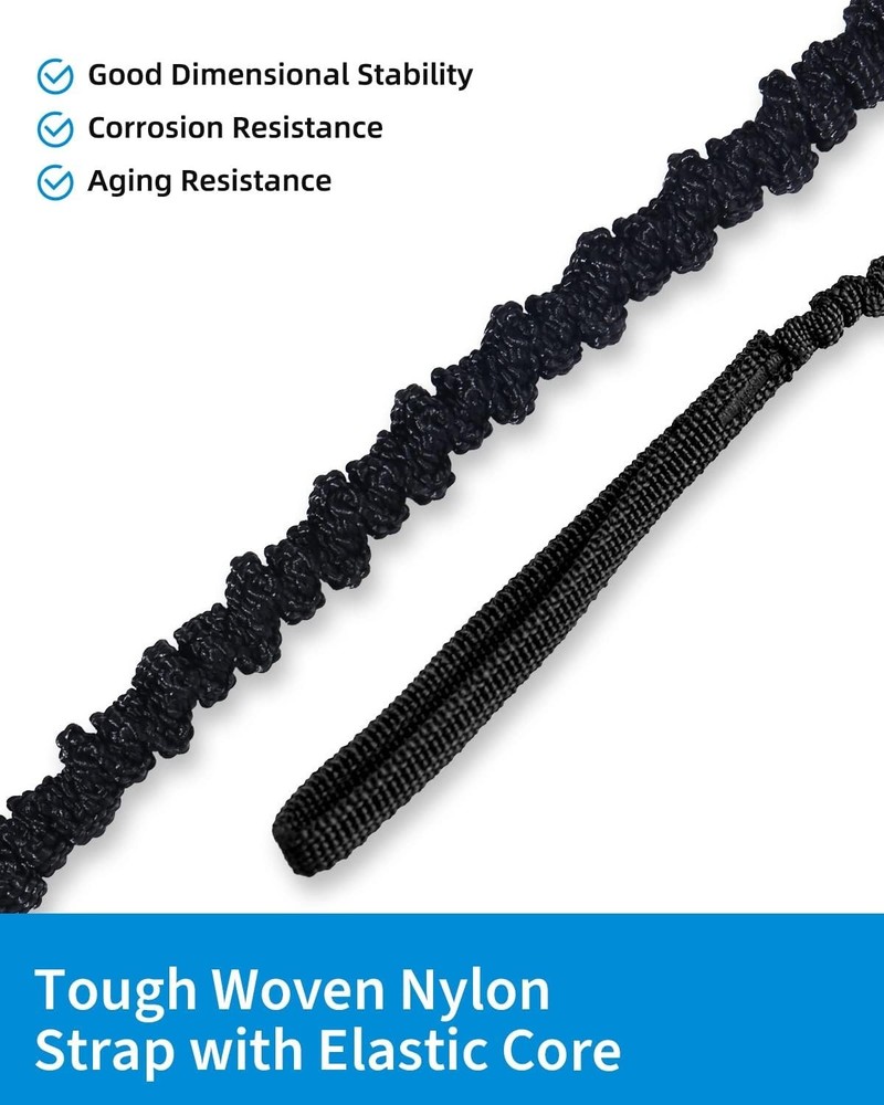 Kayak Paddle Leash 4-7ft Stretchable Strap - Ultimate Paddle Safety Solution