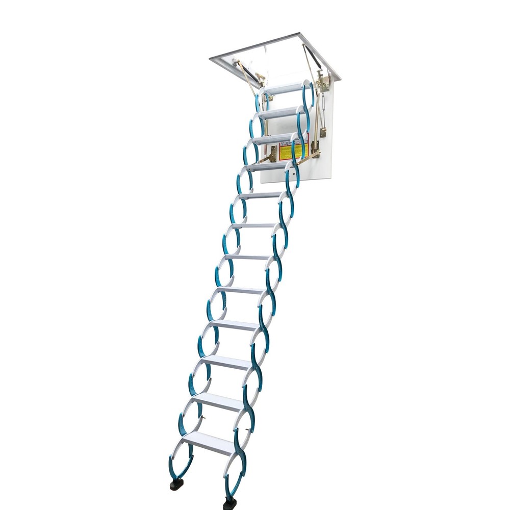 Attic Ceiling Folding Loft Ladder,Hidden Loft Stairs,Max9.8ft Pulldown Extension