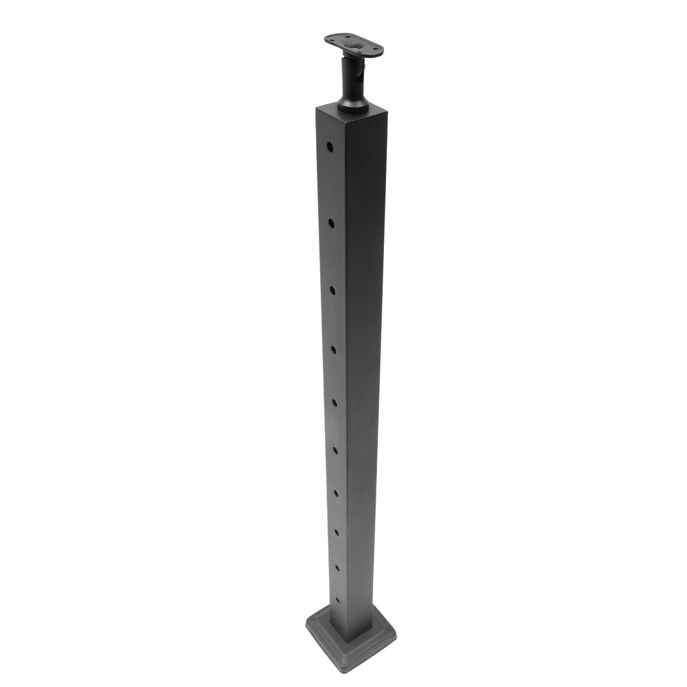 4pcs Cable Railing Posts Deck Railing 36"x2"x2" Black Posts With Holes