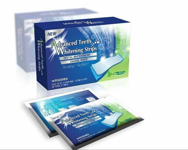 Advanced Teeth Whitening Strips (4 Strips) 2 Upper and 2 Lower~Hydrogen Peroxide