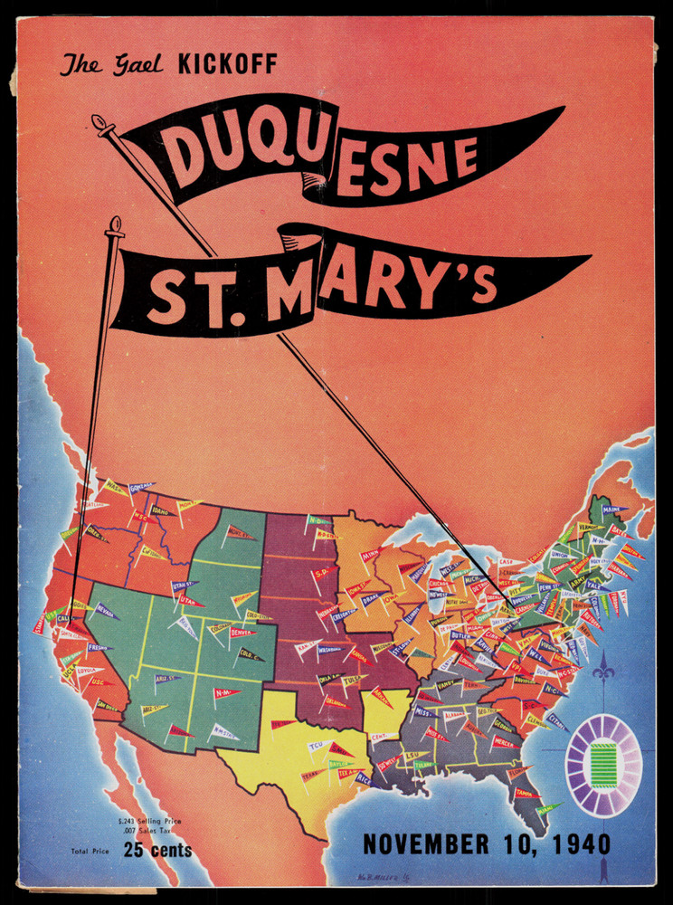 1940 Duquesne vs St Mary's Football Program