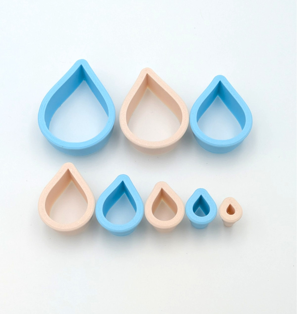 Rain drop Clay Cutter Shape Set ~ Polymer Crafting Tool ~ Stackable Outline