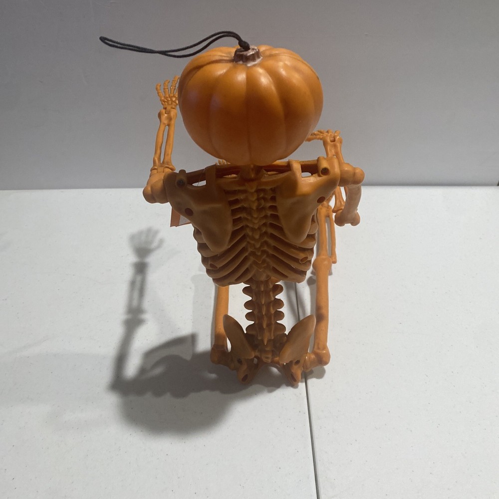 Posable Pumpkin Skeleton 3D Halloween Hyde & EEK 22” Hanging Decor Jointed Goth
