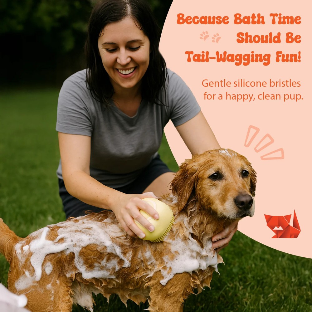 Silicone Pet Bath Brush – Blue
