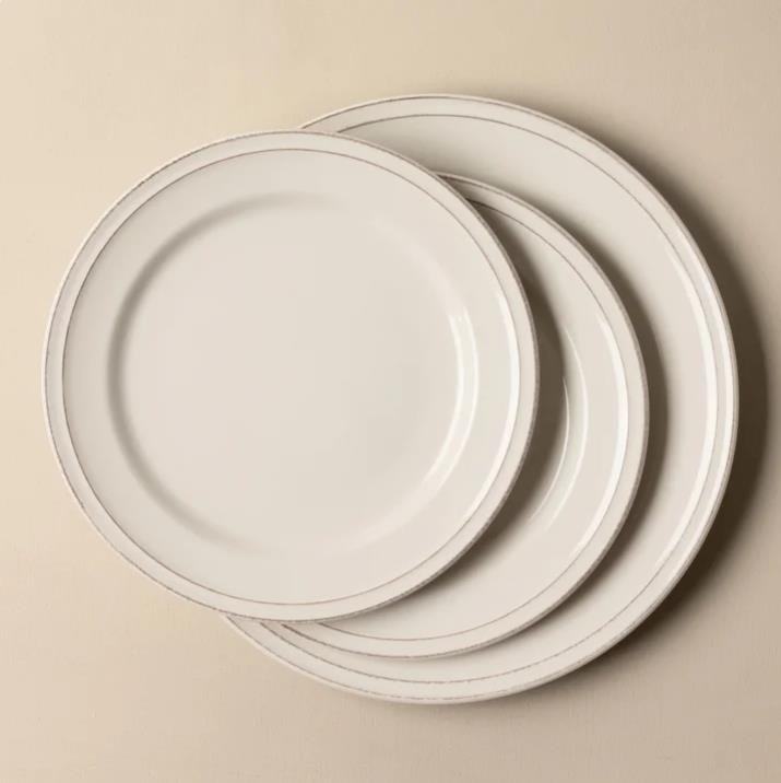 Over & Back Dinnerware Set Ivory 16-Piece Lake Como Serves 4 Stoneware Durable
