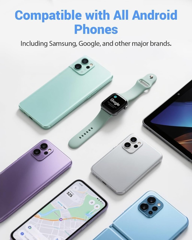 Compact Android GPS Tracker with Google Find Hub Compatibility - Track Anywhere