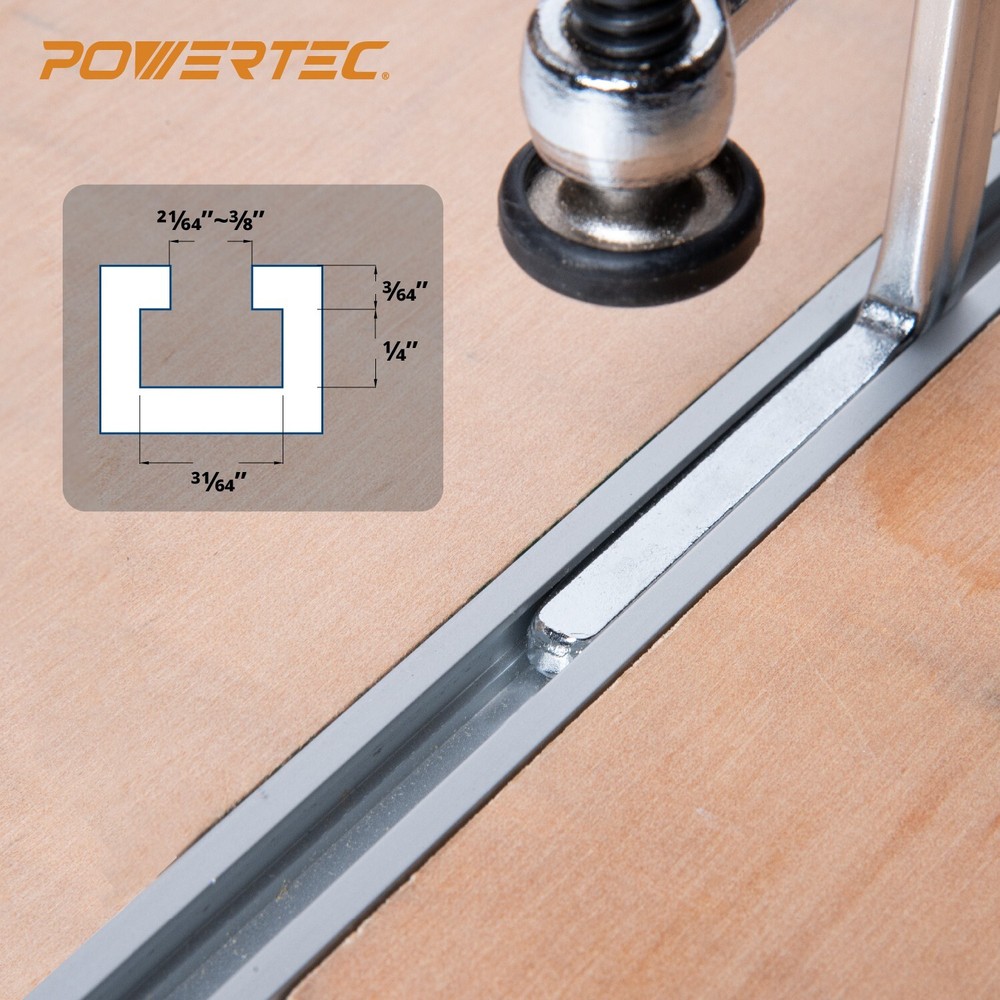 POWERTEC 71409 Quick Screw Guide Rail Clamp for MFT and Track Saw Guide Rail