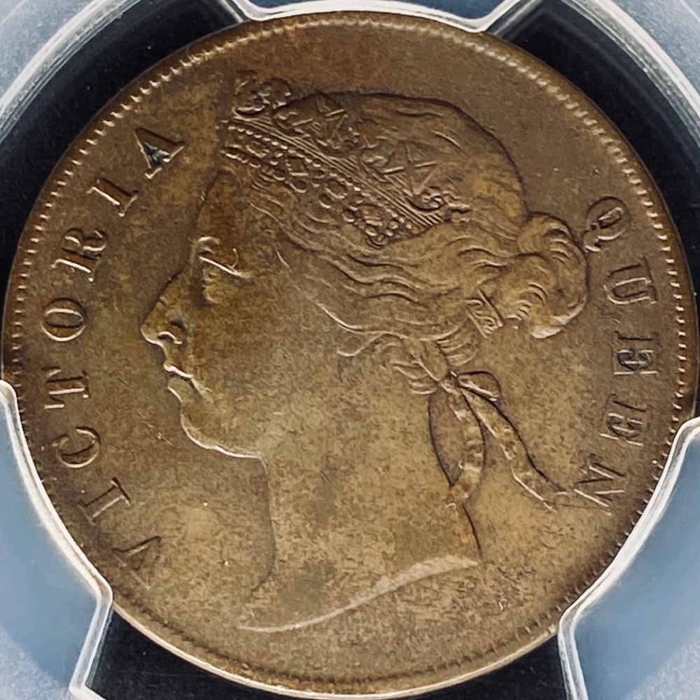 STRAITS SETTLEMENTS. 1884, 1 Cent - PCGS XF - Gold Shield