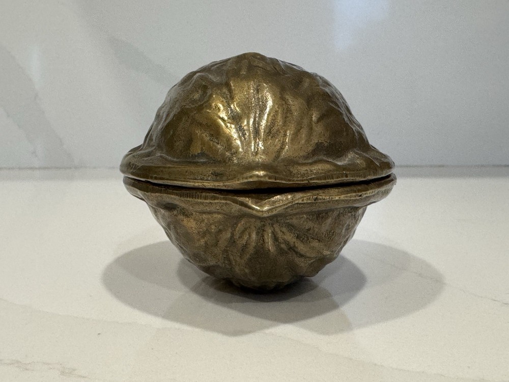 Vintage Interpur Walnut-Shaped Solid Brass Nutcracker