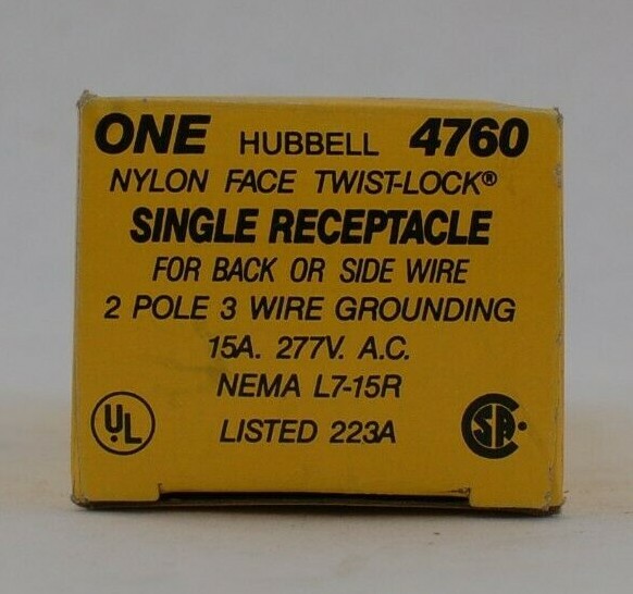 Hubbell 4760 Twist-Lock Single Receptacle