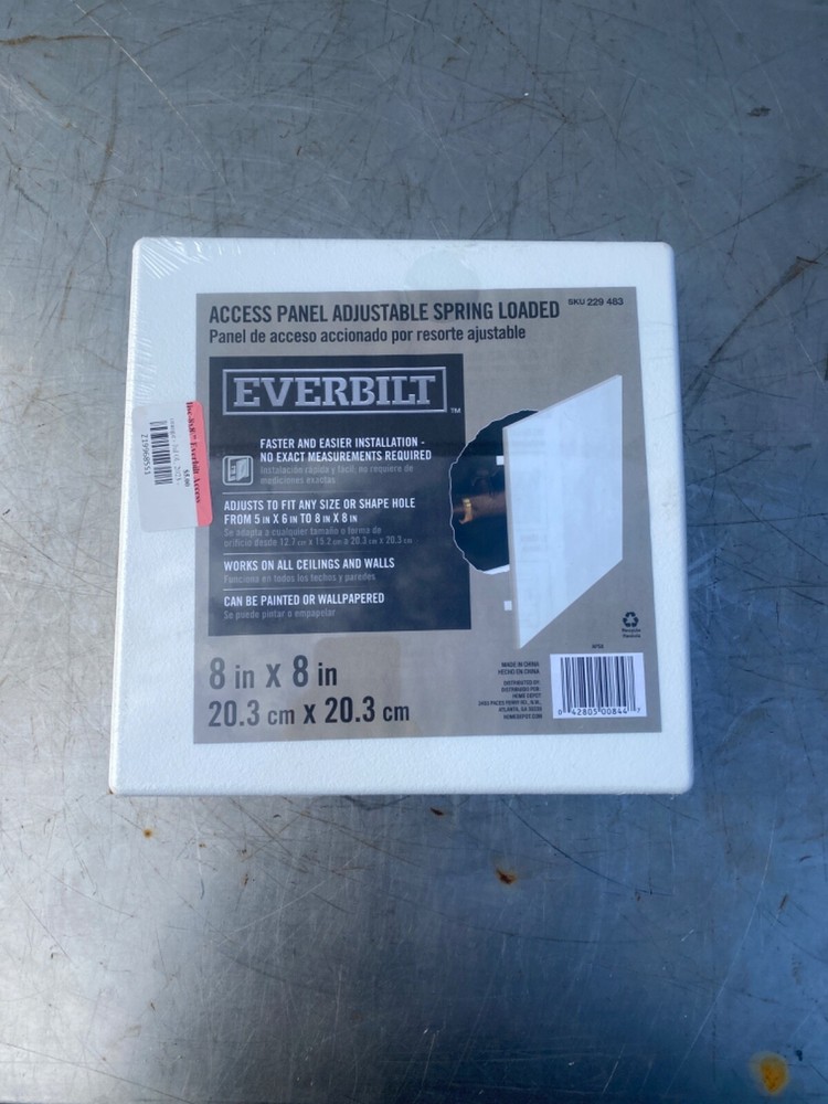 Everbilt Access Panel Adjustable Spring Loaded White Plastic 8in x 8in