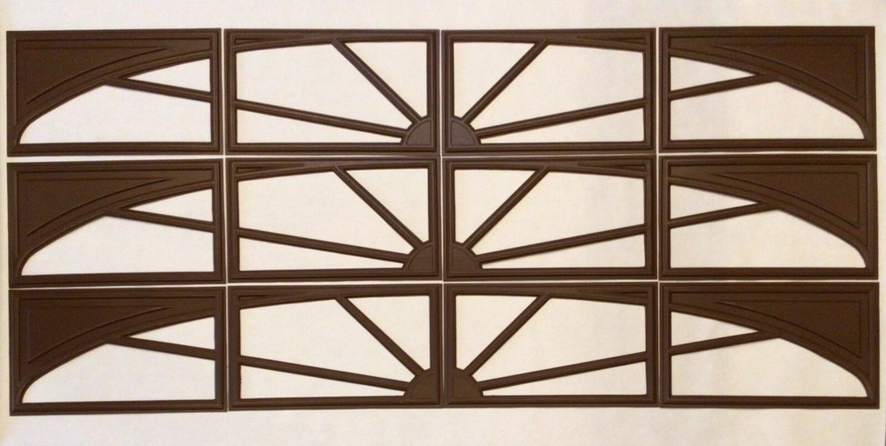 12 Amarr Sunray Replacement Inserts for Amarr Short Panel Garage Doors Walnut