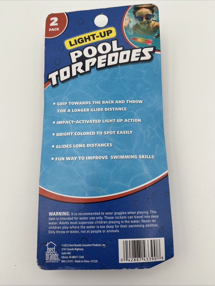 Light Up Pool Torpedoes Orange/blue