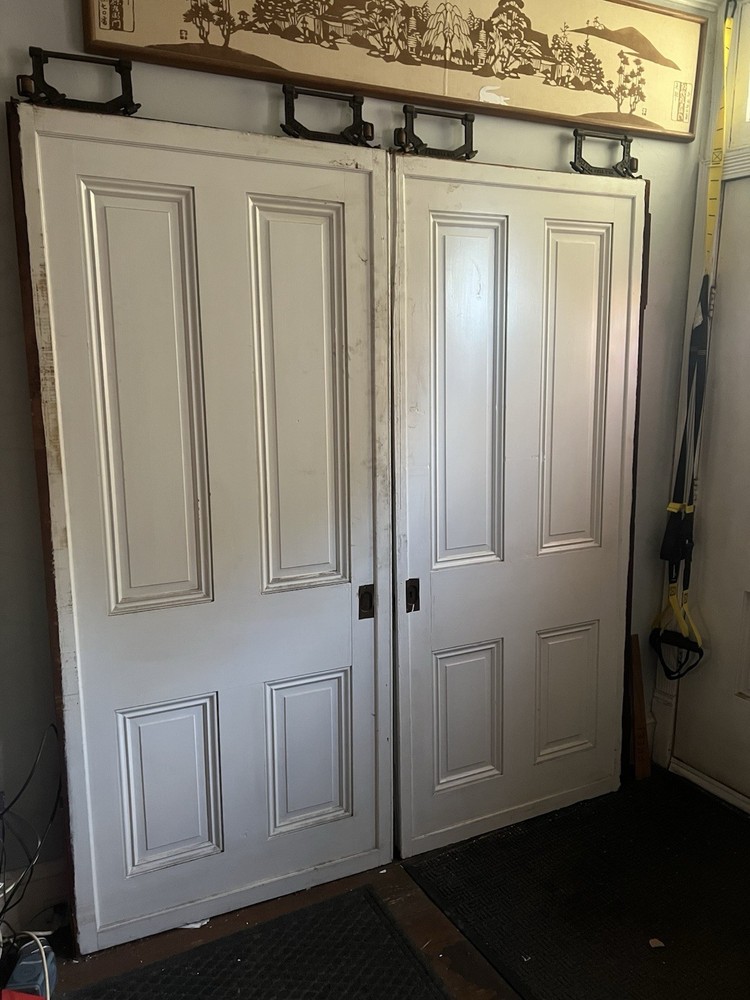 Pair Antique Pocker Doors with complete Hardware