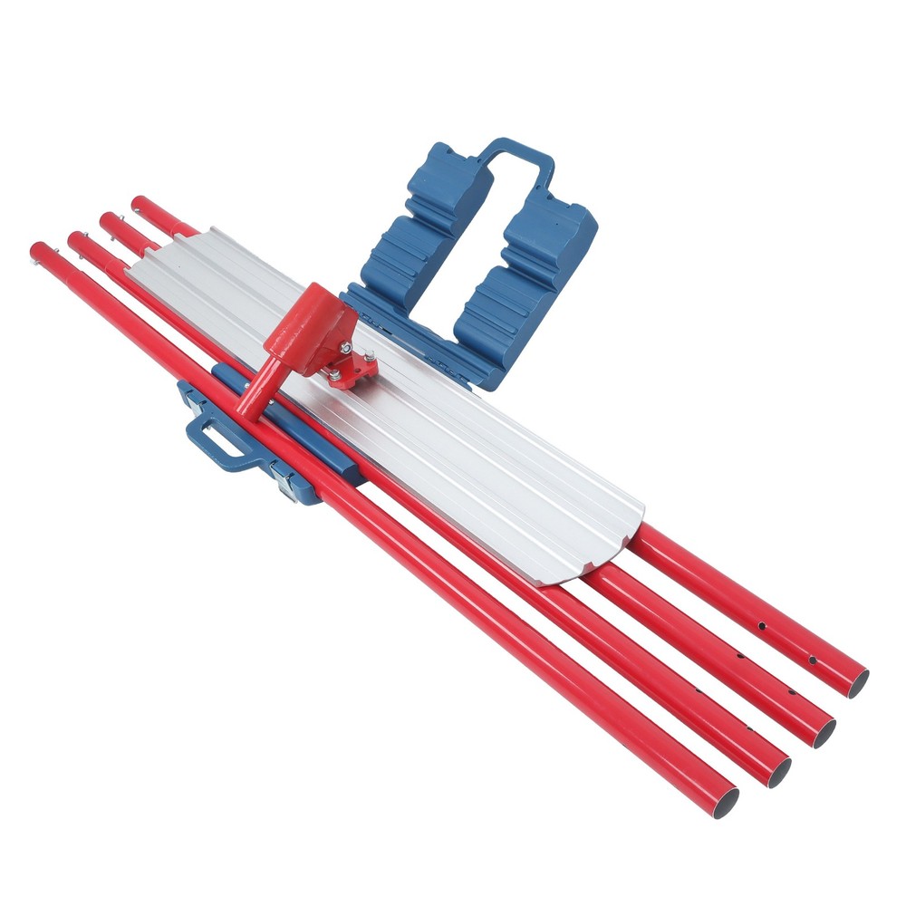 Red Concrete Bull Float Kit 48" × 8" Round End Concrete Float Tool With 4 Rods